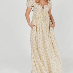 Worth Floral Cream Maxi Dress